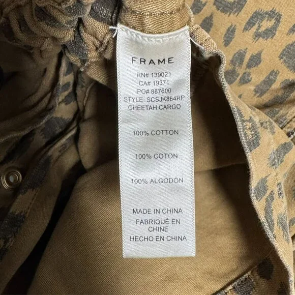 FRAME animal print Cheetah Service Cargo Jacket womens animal print size XXS - Picture 6 of 8